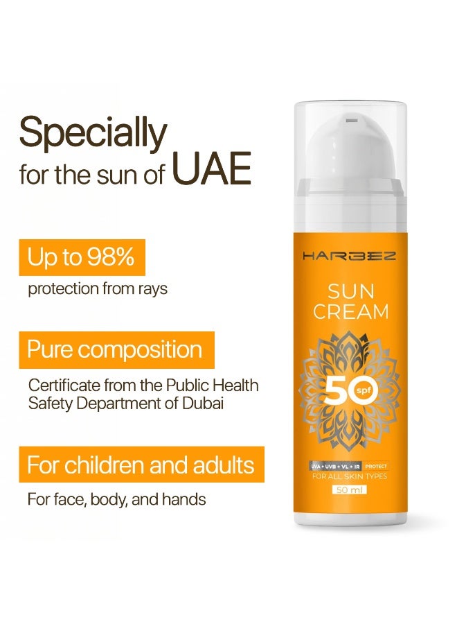 HARBEZ Sunscreen Spf 50, Sunscreen For Face, Sun Cream, Sunscreen Spray, Facial Skin Care Products, Spf Moisturizer Face, Mineral Sunscreen - Image 2